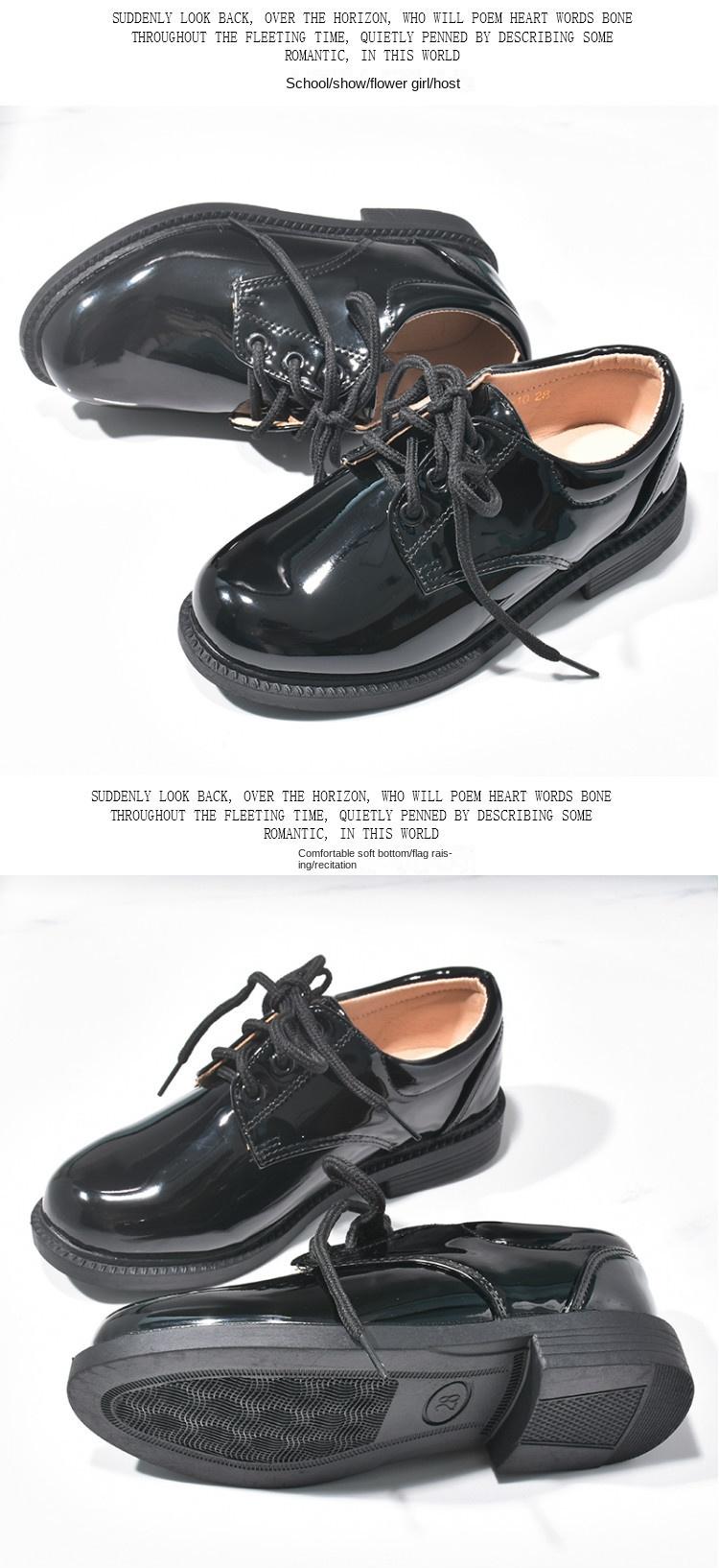 Product Introduction of White Boys' Leather Shoes Preppy Style Campus Chorus Performance Shoes Middle and Large Children Students with Suit Dress Shoes 13