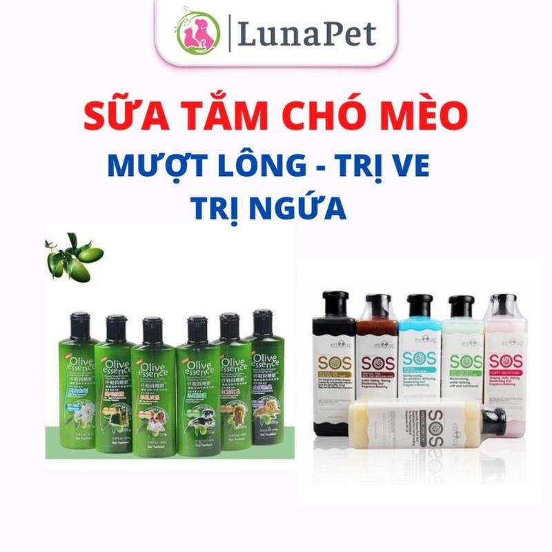 Sữa tắm cho thú cưng tinh dầu olive 450ml - Sữa tắm chó mèo diệt ve và chống ngứa