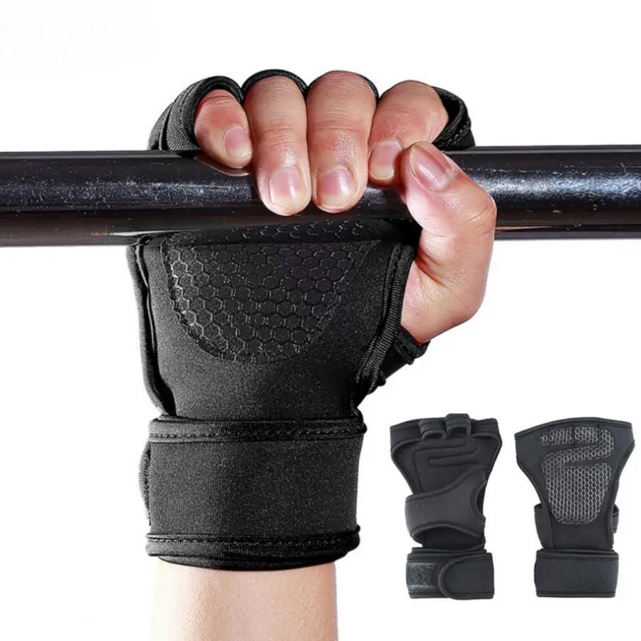 1 Pair Weightlifting Gloves, Half Finger Backless Hand Pull-up Cross Training Gloves, Non-slip Wear-resistant Gloves
