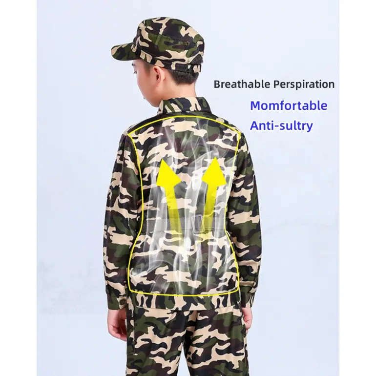 Quân đội trang phục cho trẻ em trẻ em của ngụy trang Quần áo Cosplay Unisex 2