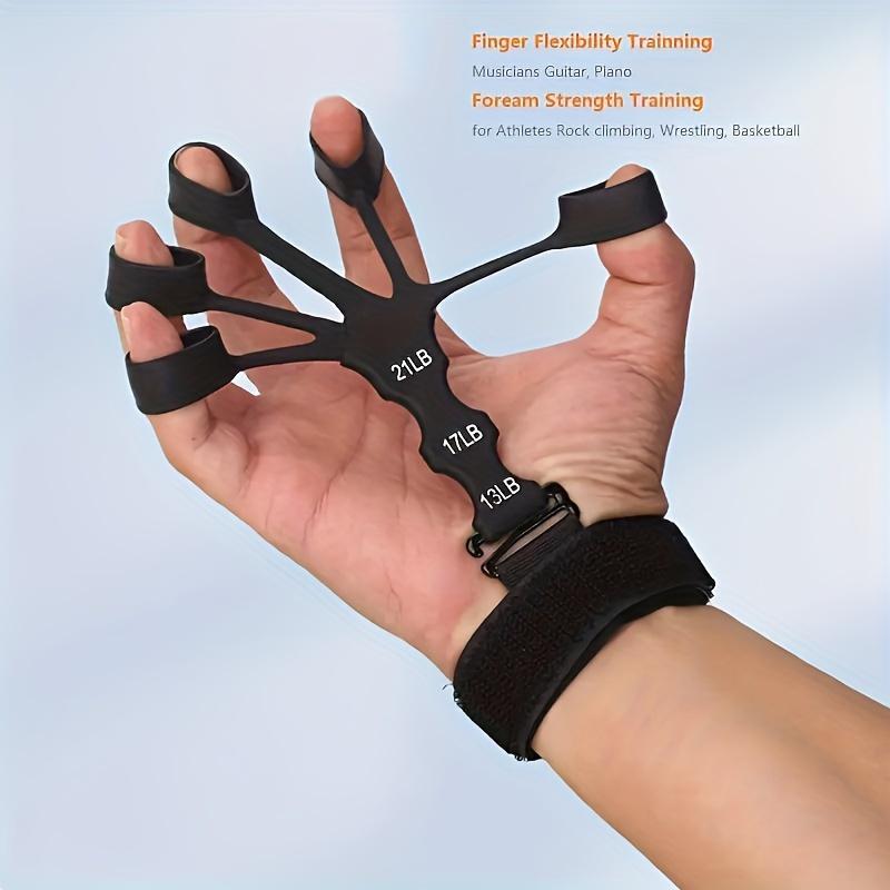 1pc Adjustable Silicone Finger Grip Strengthener - Portable Hand Exerciser with Resistance Bands for Muscle Training, Flexibility & Recovery - Black 7
