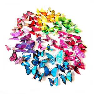 COD Wall Stiker Sticker Kupu Kupu 12 Pcs Perlengkapan Hadiah Dekorasi Hiasan walpaper Wallpaper Dinding Ruang Tamu Kamar Tidur Aesthetic 3D Berwarna Tahan Air