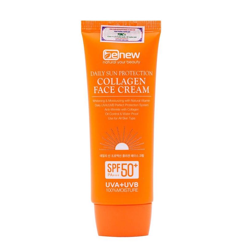 Kem chống nắng cho da khô Benew Daily Sun Protection Collagen Face Cream 70ml Skincare Whitening 1
