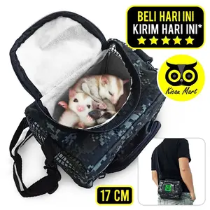 KICAU MART Tas Untulan Travel Pouch Minimalis Tas Travel Minimalis Bawa Hewan Hamster Sugar Glider Marmut Tupai Terbang Tas Kecil Travel Model Kubus Bonding Pouch