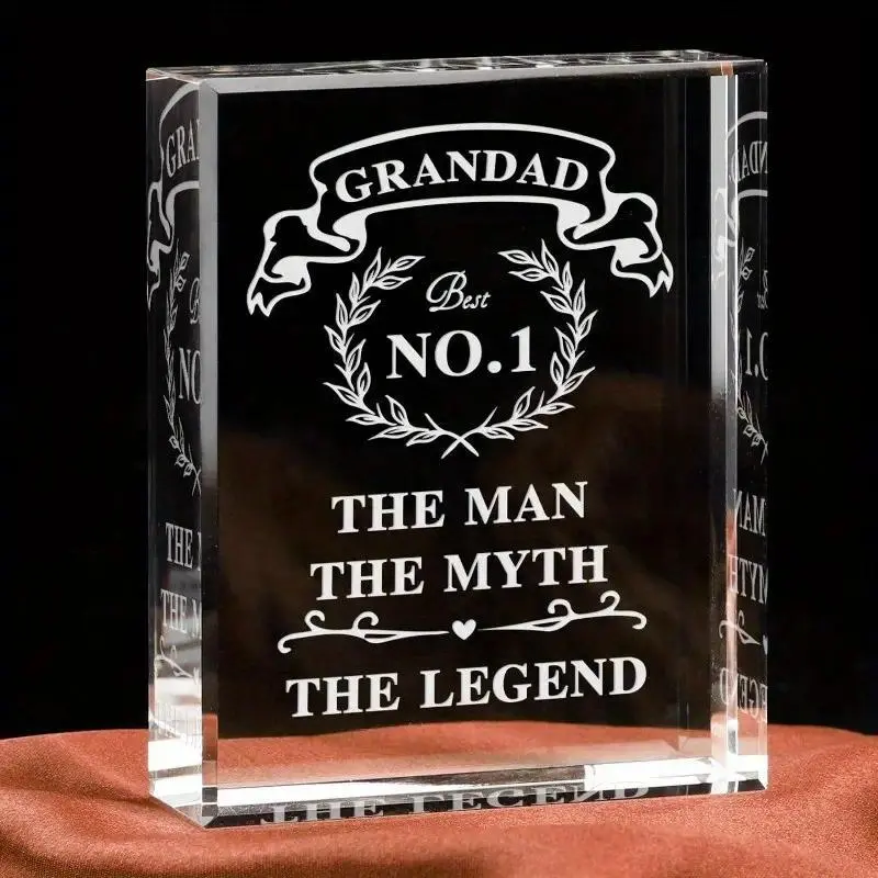 Grandad No.1 The Man The Myth The Legend Acrylic Ornament, 1 Count Grandpa Birthday Gift, Home Craft Decoration Gift, Memorial Gift, Party Table Centerpiece, Signs 2