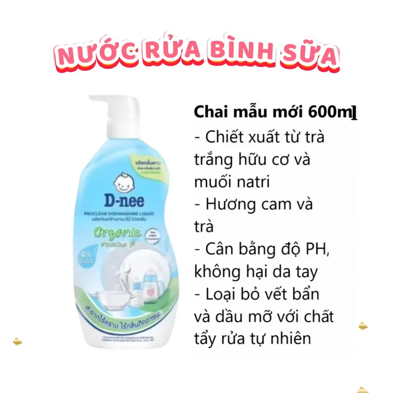 Nước Rửa Bình Sữa Dnee Oganic Hữu Cơ Thái Lan Cho Bé nuoc ruabinh 8