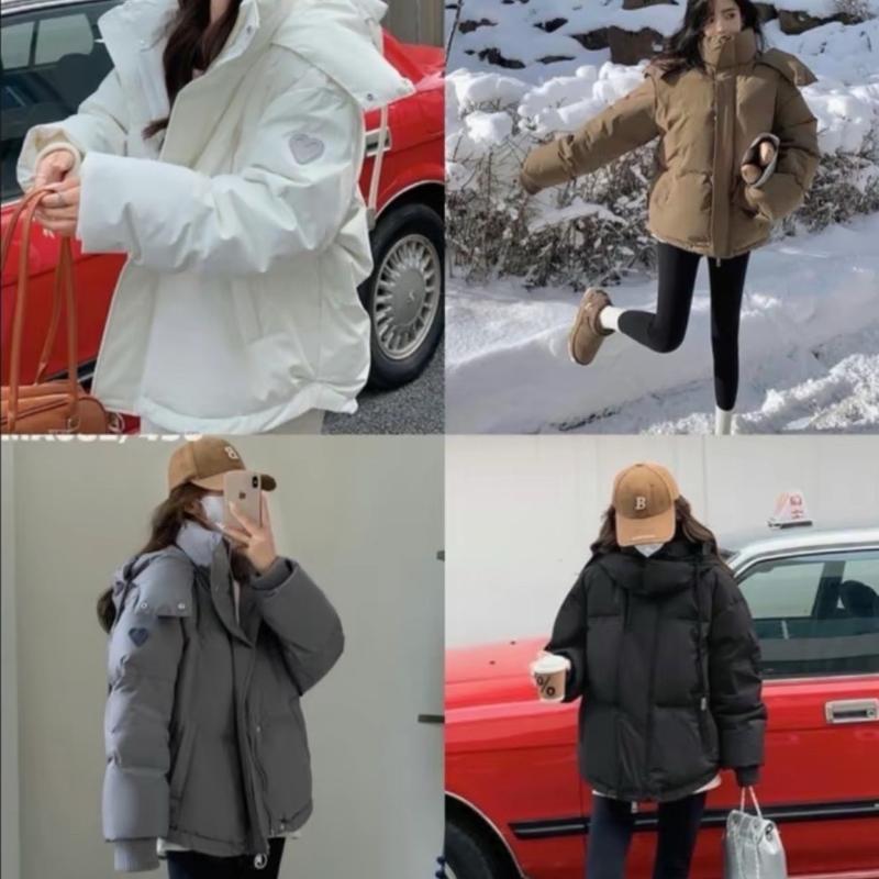 ÁO PHAO BÉO MŨ LIỀN NẮP CÚC THÊU TYM UNISEX NAM NỮ ( tóp nhung) Top