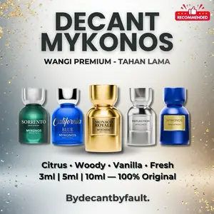 Decant Mykonos Original Unisex – Varian Best Seller – 3ml 5ml 10ml – Share In Bottle Premium