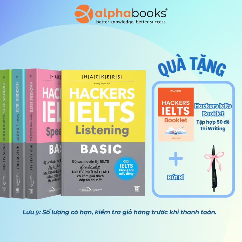 Bộ Sách Nhập Môn IELTS: Hackers Ielts Basic (Listening + Reading + Speaking + Writing) - Gamma - Best Seller