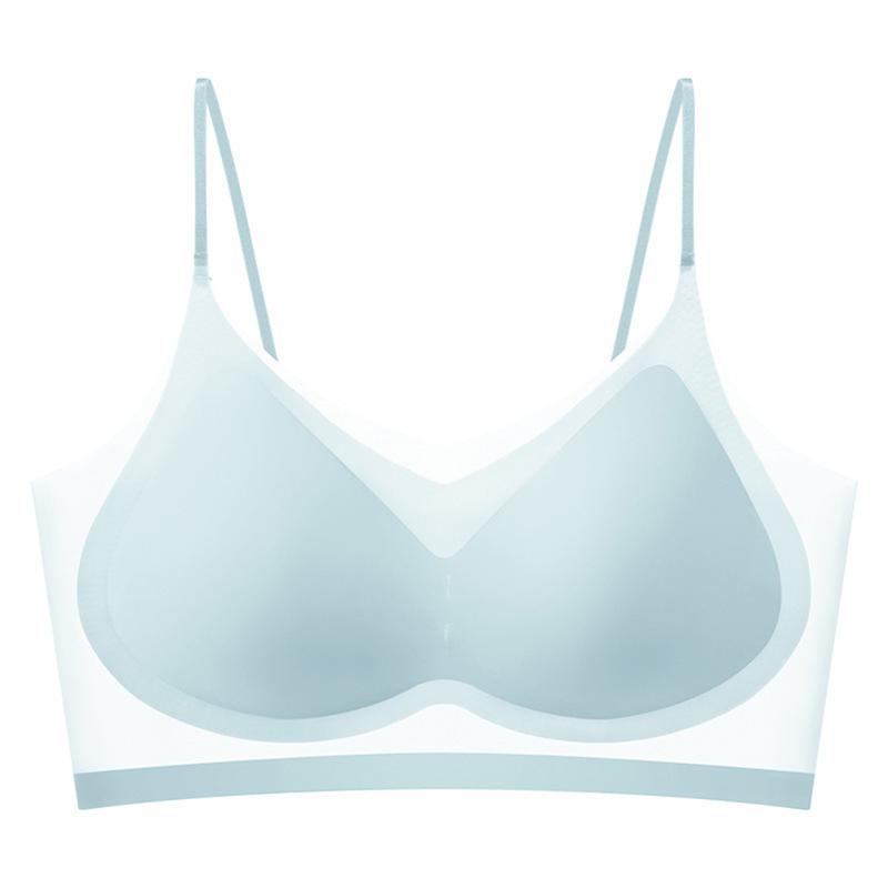 Product Introduction of Women's Bra Ultra-thin Cup Seamless Wireless Ice Silk Anti-sagging Bra Soft Skin-friendly Breathable Solid Color Fixed Shoulder Strap Women's Underwear 14