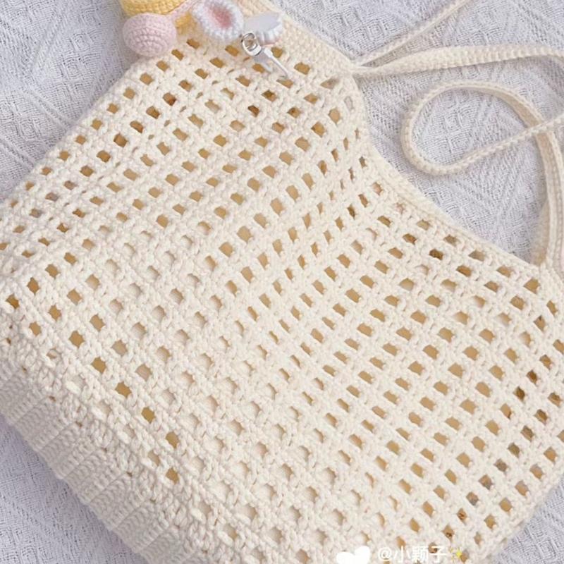 Product Introduction of [Store Hot Sale] Summer Waffle Knit Bag DIY Handmade Yarn Material Summer Fresh Photo Shoot Gift for Best Friend 6