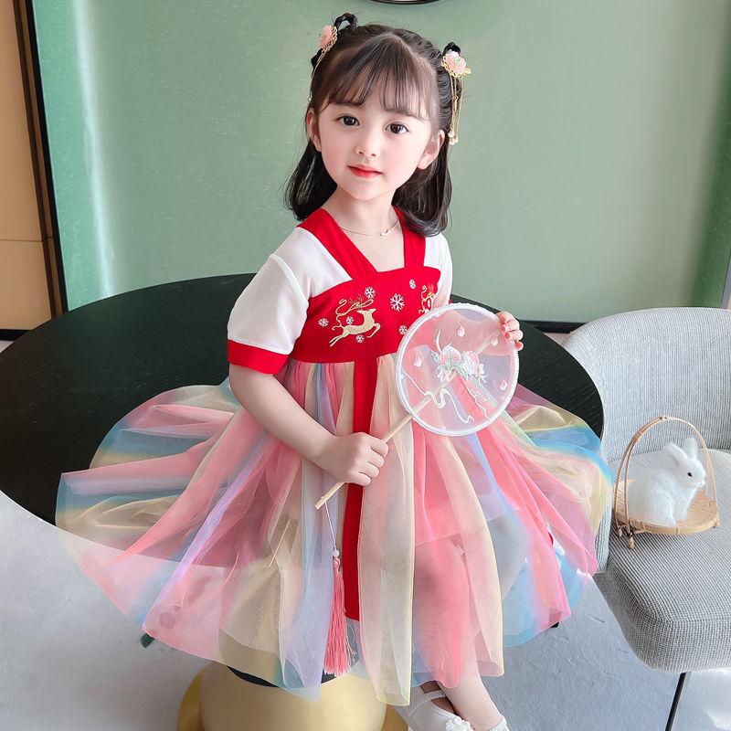 Hanfu Girl's Thin Dress Tang Suit Summer Chinese Style Baby Children's Clothing 6