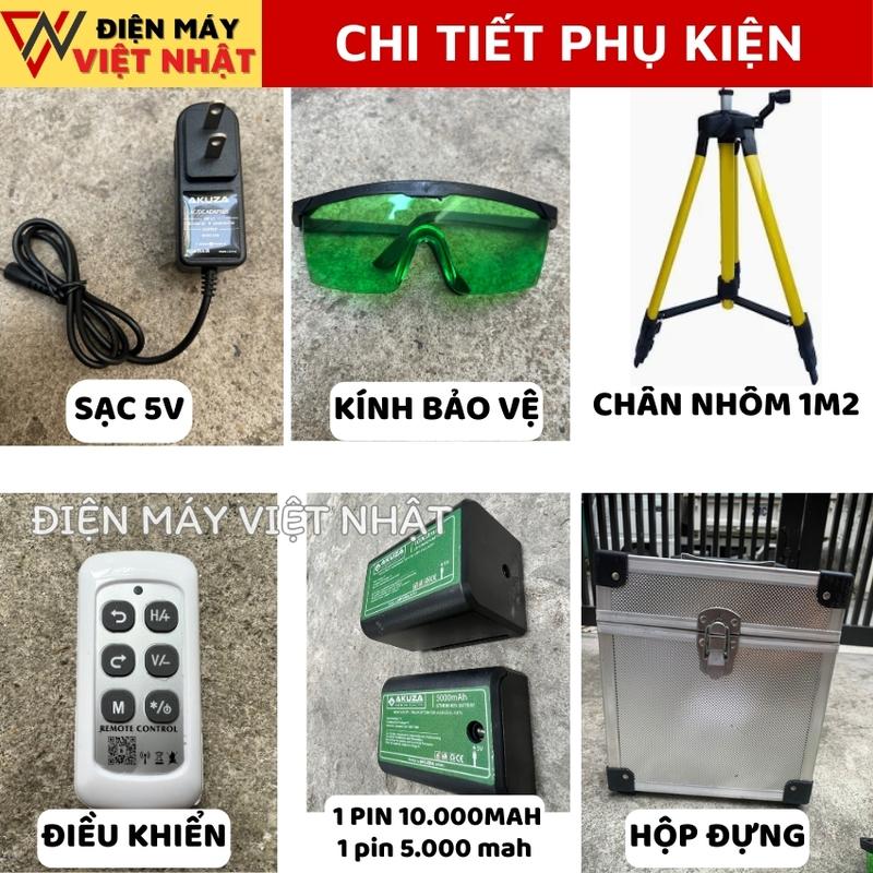 Máy cân bằng laser 5 tia xanh đế xoay tự động Akuza S600X bóng Led 5