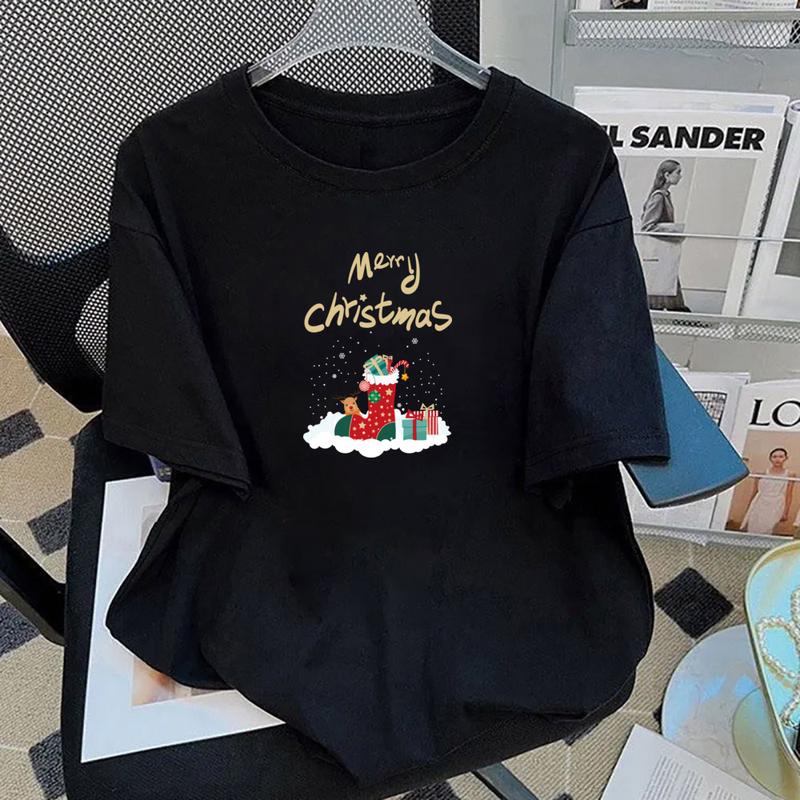 Product Introduction of Merry Christmas Family T-Shirts Daddy Mommy and Me T-Shirt Baby Boysuit Family Matching Christmas Stocking Printed Party Clothes 4