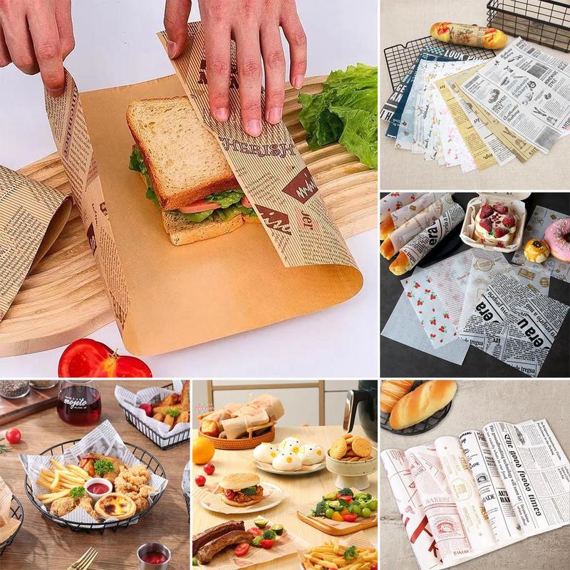 Local Shipping 50pcs Sandwich Paper Food Wrapping Toast Food - TikTok ...