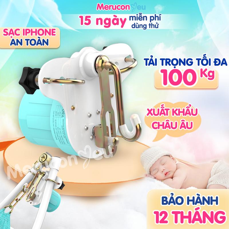  Máy Đưa Võng Tự Động Autoru Mẫu Mới 2025 Sức Đưa 100Kg Dùng Sạc Dự Phòng 5V An Toàn 