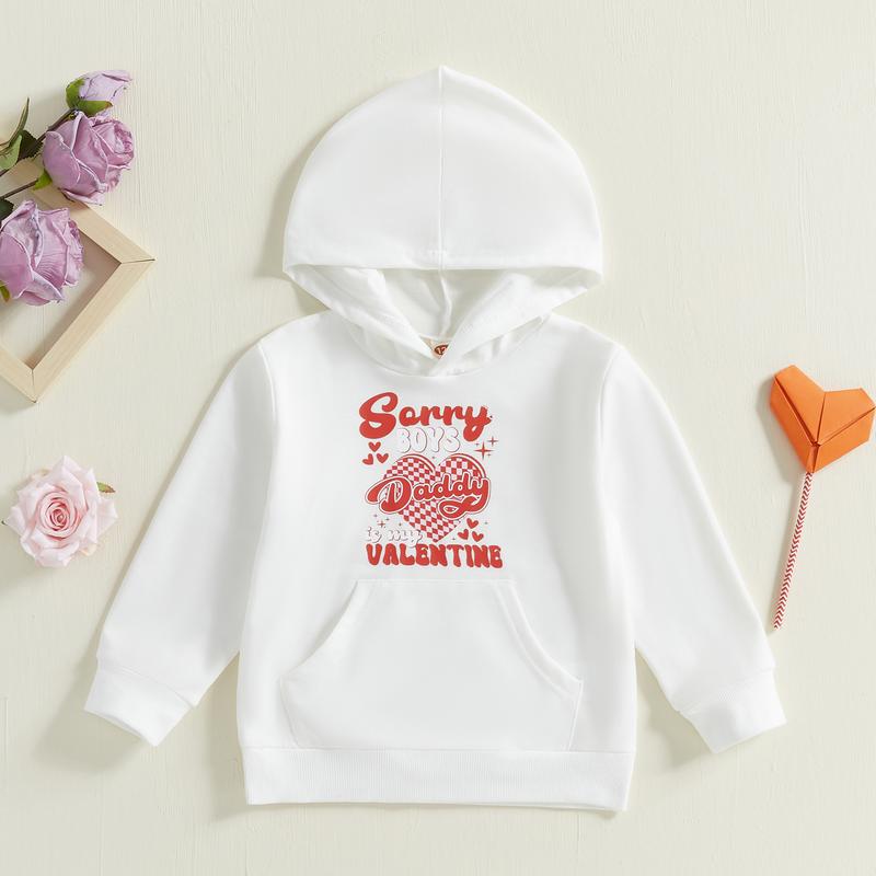 Kids Girls Hoodie, Long Sleeve Hooded Letters Heart Print Sweatshirt Pullover Clothes Valentines Day Top 2