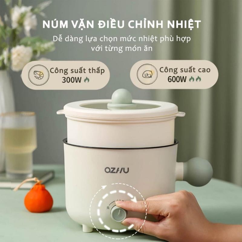 Nồi lẩu mini OZHU đa năng ca nấu mì 2 tầng tặng giá hấp nướng, luộc, chiên chống dính Nồi Điện Nồi Lẩu Điện Nồi Điện Nồi Lẩu Điện Nấu Ăn