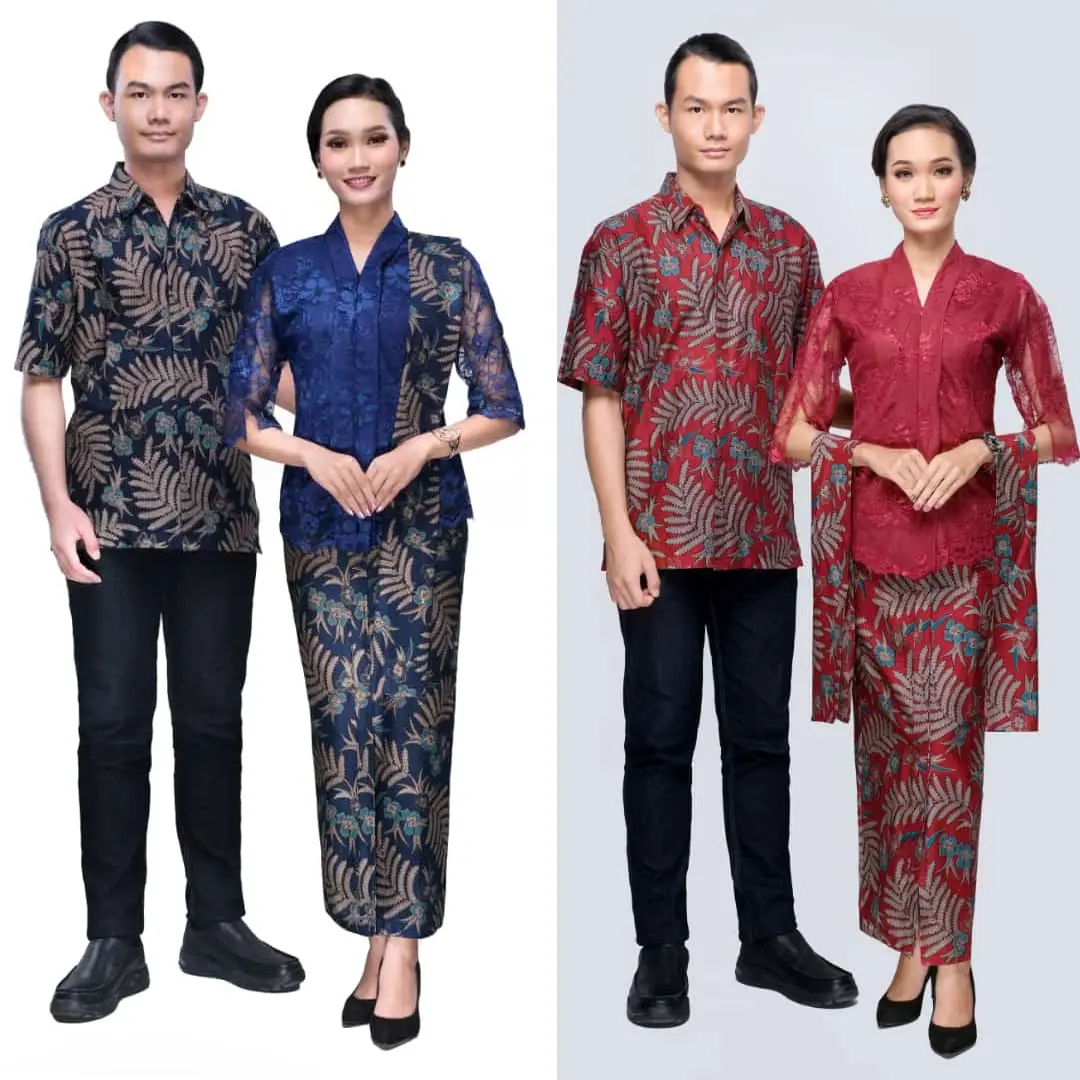 COD Set Pakaian Couple Baju Kondangan Kebaya Brokat Batik Kartini Selendang