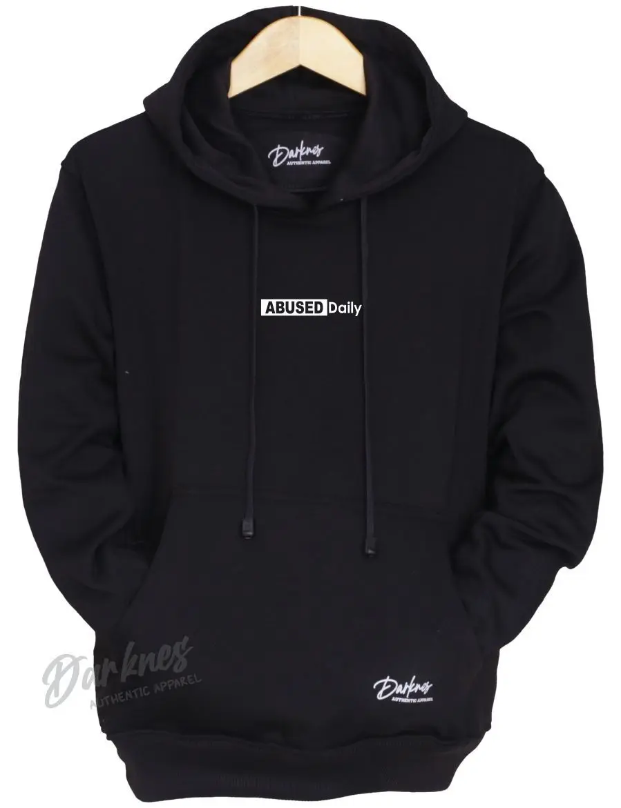 ABUSED DAILY SWEATER DISTRO ORIGINAL NEW BRAND DARKNESS  Termurah Bahan tebal!!  Unisex Pria Wanita Cowok Cowo Cewek Cewe Bahan Katun Fleece Lembut Halus Hangat  Hoodie  Terbaru