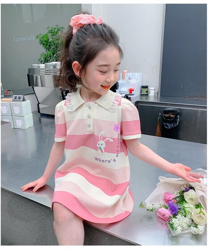 Váy đầm bé gái- váy polo bé gái dáng suông đuôi cá dễ thương cho bé từ 1 tuổi đến 7 tuổi