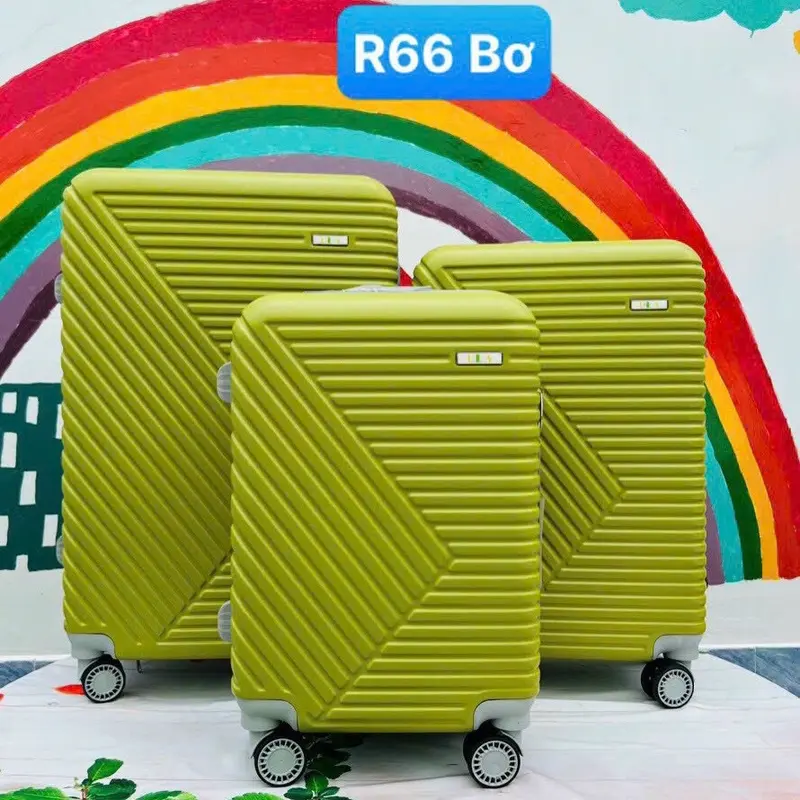 (Bộ 2 size20+24)Vali du lịch giá rẻ T66 bộ 2 (20/24)(tặng kèm 1 túi đựng giày) nhựa abs dây kéo Nam nữ 4 bánh xoay 360 màu trắng kem hộp đựng cứng đỏ hồng valik hung nhẹ times travel vali Nhung 4