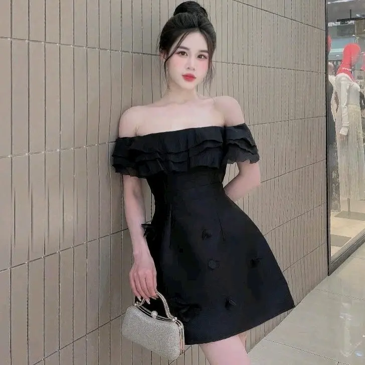 Bigsize 50-90kg: Đầm thiết kế trễ vai đính hoa