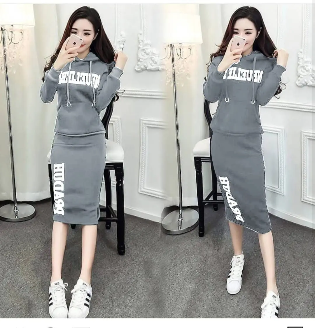 390 Set Praduh Setelan Sweater Hoodie dan Rok Jumpsuit Wanita Setelan Wanita PREMIUM QUALITY