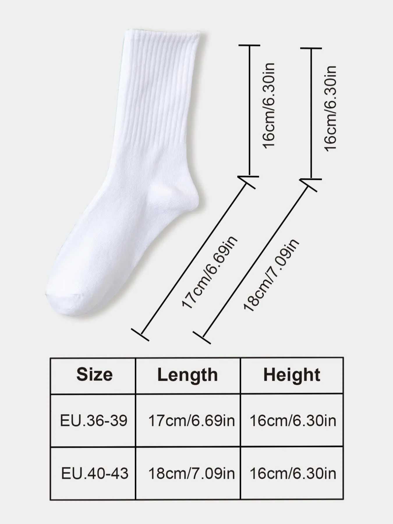 Women's 6 Pairs Solid Crew Socks, Fashion Casual Comfy Mid Calf Socks ...