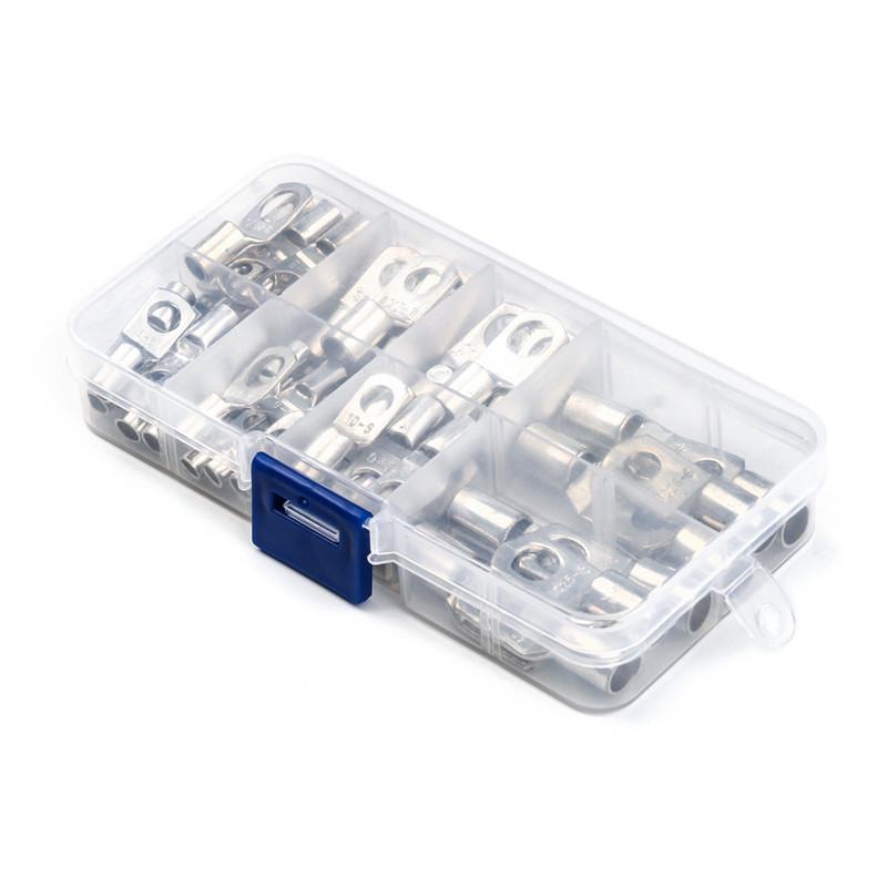 Product Introduction of 220Pcs SC Bare Ring Terminals Lug Ring Tinned Copper Tube Lug Seal Battery Wire Connectors Bare Cable Crimp Soldered 40
