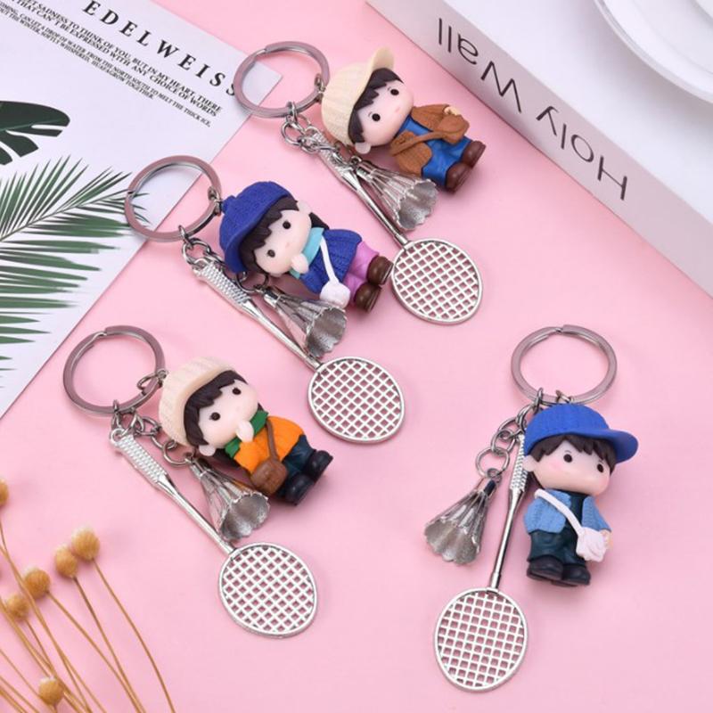 Dây Chuyền Chìa Khóa Cầu Lông Mini, Thiết Kế Sáng Tạo, Đồ Trang Trí Dễ Thương, Móc Chìa Khóa Tưởng Niệm, Phụ Kiện Túi Treo Và Xe Hơi, Móc Chìa Khóa Cầu Lông Mini 1