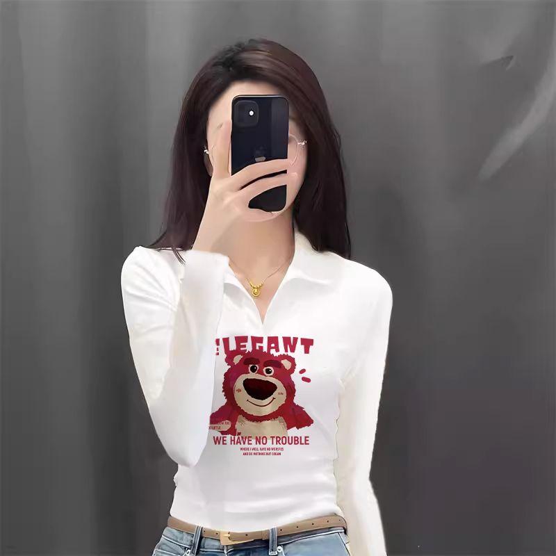 Áo Thun Dài Tay Cổ Polo, Dành Cho Nữ, Bộ Sưu Tập Mùa Thu, Thời Trang, Phong Cách Hàn Quốc, Mỏng Vừa Vặn, Phong Cách Phương Tây, Áo Ôm Sát, Hàng Mới Về Năm 2025, Ins Top Women 2