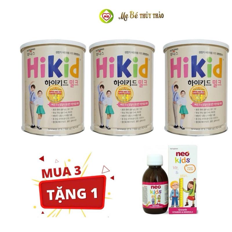 3 Hộp Sữa Hikid Hàn Quốc phát triển chiều cao cho bé (có tem phụ)