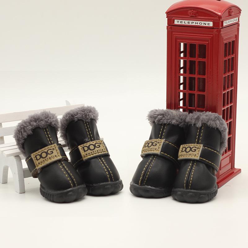 Product Introduction of Dog Shoes Pet Cotton Shoes Autumn and Winter Teddy Shoes Set of 4 Pomeranian/Bichon Frise Puppy Dog Winter Snow Boots 6