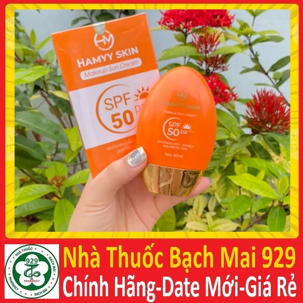 kem chống nắng phổ rộng hamyy skin makeup sun cream [size lớn 50ml date mới]