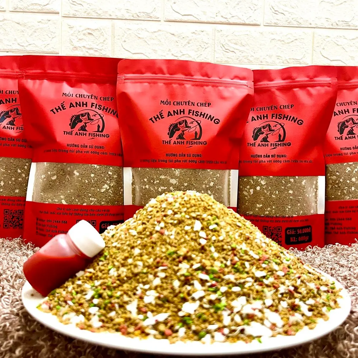 COMBO 5 Gói Cám Chuyên Chép Thế Anh Fishing Loại 600g .Cực Hiệu Quả Cho Cả Chép Giòn Và Chép Thường - Bao Móm Hạng Nặng Cho Ae Đi Câu Câu Cá Bắt Cá
