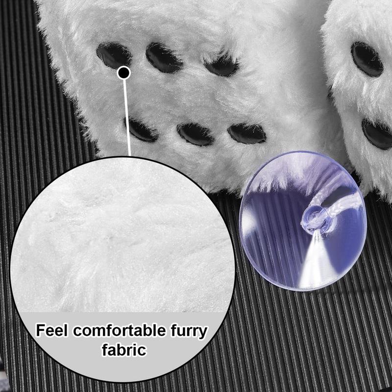 Creative Plush Dice Design Car Hanging Decoration, 1 Pair Soft Dice Car Mirror Hanging Ornament, Car Interior Accessories 5