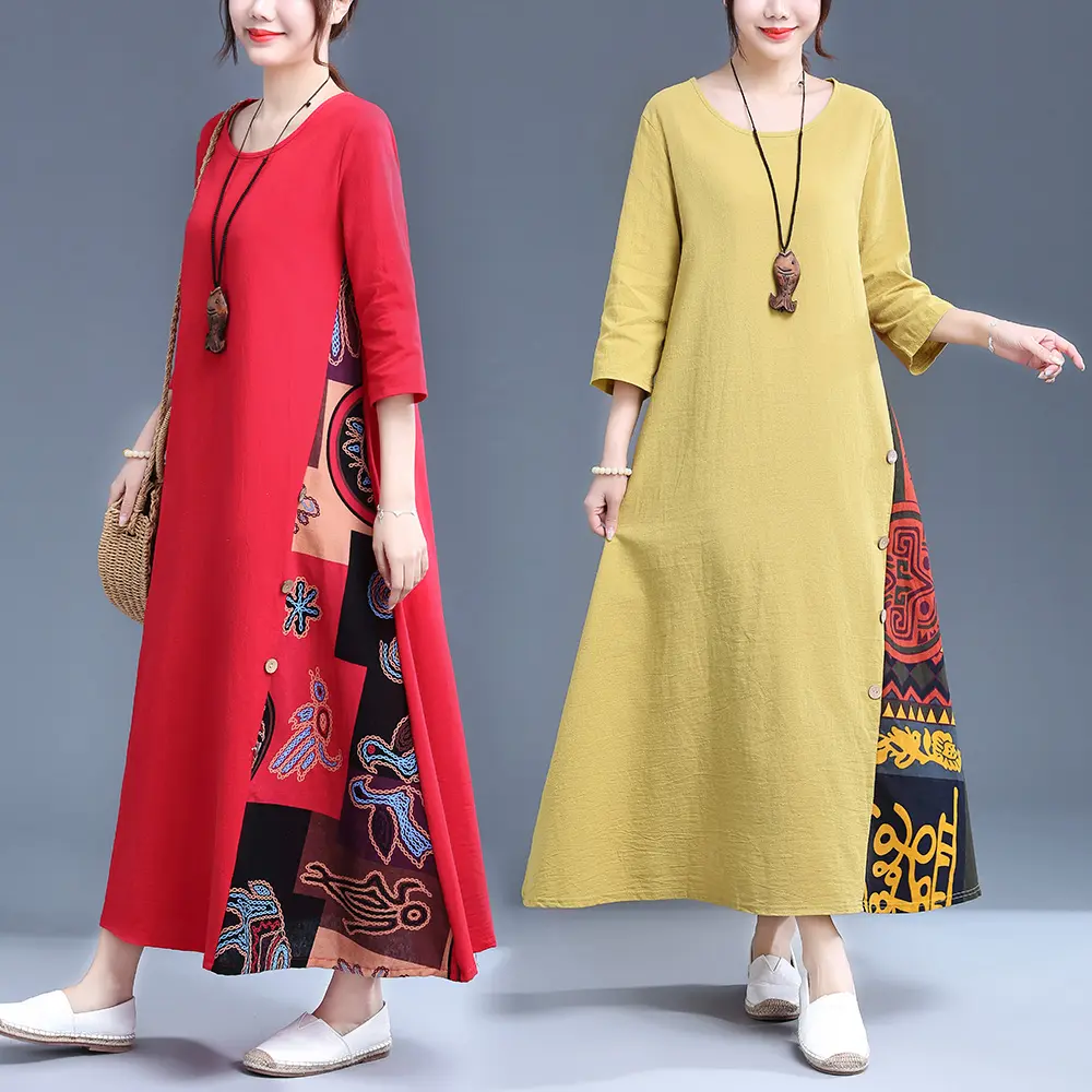 LC199 Midi Dress Motif Polos Summer Fashion Retro