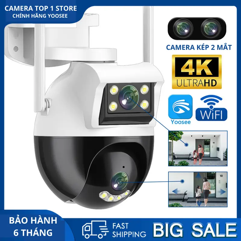 Camera YooSee Ngoài Trời 2 Mắt Q836D Xem 2 Góc Cùng Lúc, Góc Rộng Nét, Chuẩn 5Mpx 2