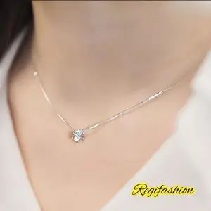 Kalung Liontin Perak Silver Putih Anti Karat Selamanya Kalung Titanium Wanita - Silver, 45cm
