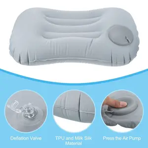 Bantal Leher Angin Tiup Otomatis Bantal Tidur Portable Bantal Traveling Inflatable Pillow Untuk Camping Hiking Perjalanan Pesawat Kereta Kantor Mudah Dibawa Nyaman dan Ergonomis