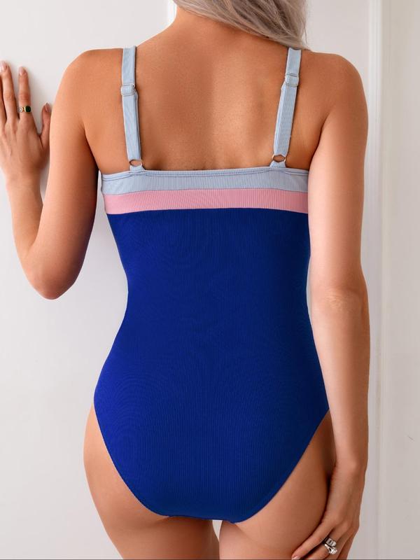 Women's One-piece Swimsuit, Casual Comfy Breathable Swimwear for Beach Holiday Vacation, Ladies Swimsuit for All Seasons 1