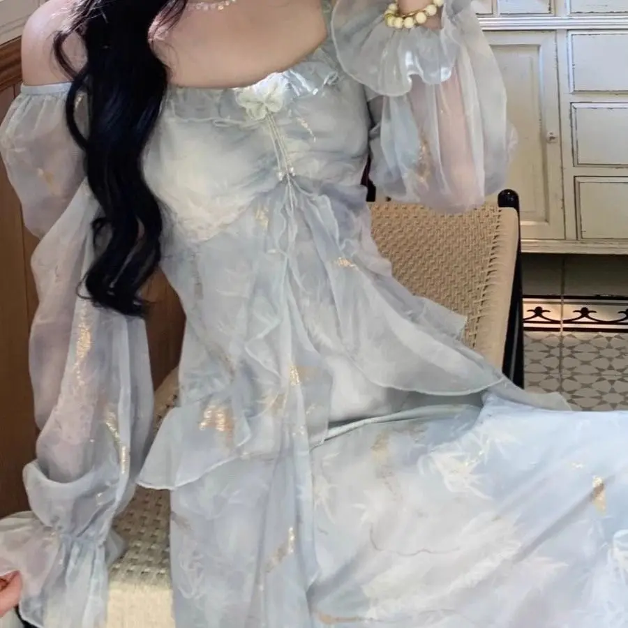 Summer Floral High Quality Fairy Dress Formal Long Dress Gown HT  French-style princess dress ombre fairy dress elf dress butterfly ruffled  long-sleeved dress ball gown with elegant temperament - TikTok Shop  Philippines