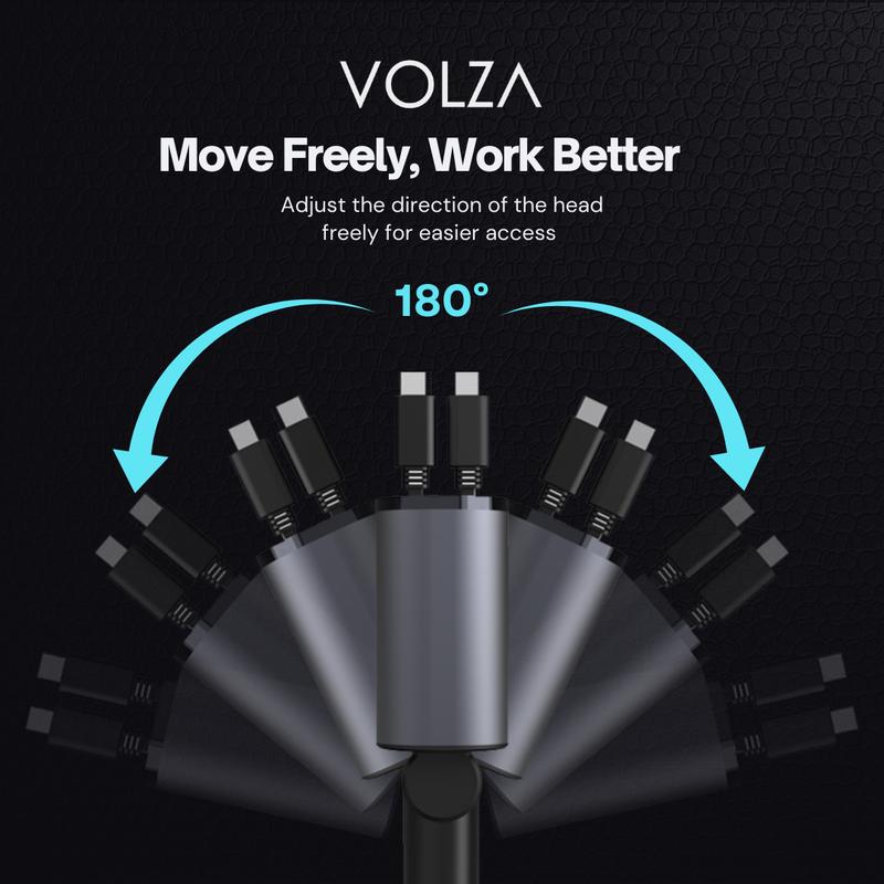 Product Introduction of Volza Retractable Charger (4in1) Kabel Fast Charging Cable Adaptor Aluminium Panjang iphone 17