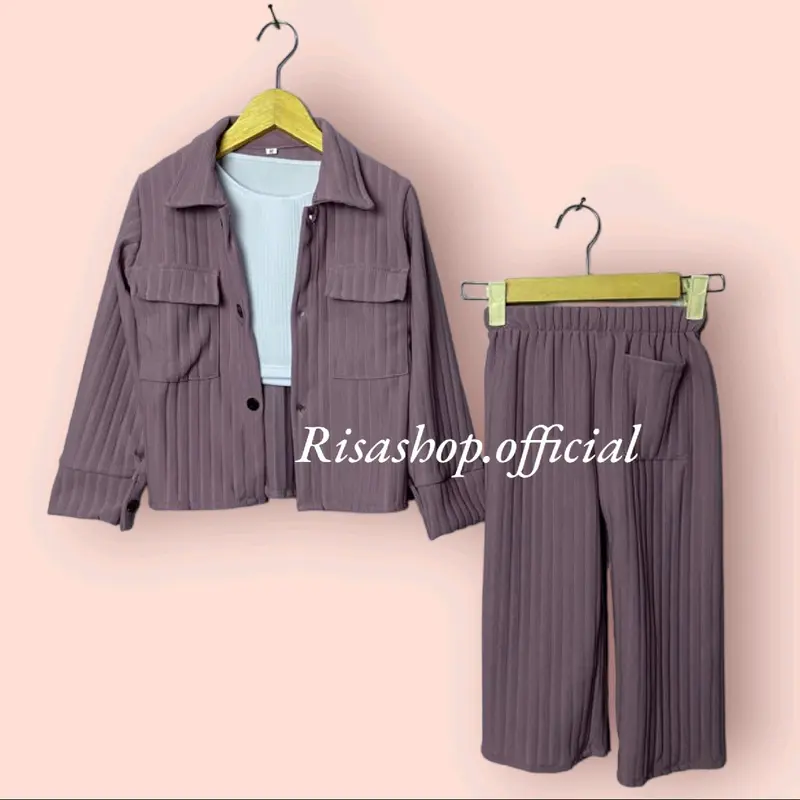 SETELAN ANAK KNIT HORNET 2-10TAHUN / ONE SET 3 IN 1 / SETELAN ANAK PEREMPUAN 4
