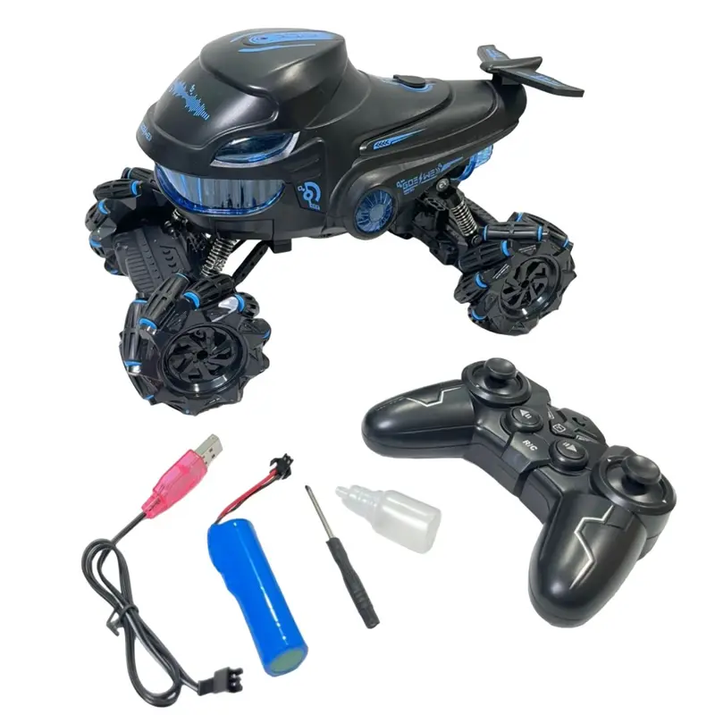 Xe Địa Hình Điều Khiển Từ Xa Cá Mập Bay Gầm Cao Có Phun Khói, Xoay 360 Độ, Dùng Pin Sạc Toy Đồ Chơi Xe Đua Xe Đua 0