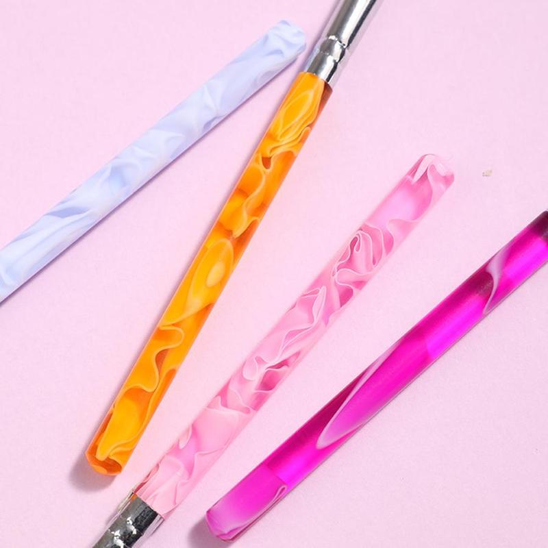 Acrylic Nail Art Brush Set, 4 Counts/set Professional Gel Nail Polish Nail Art Brush, Manicure Tool for Women & Girls 7
