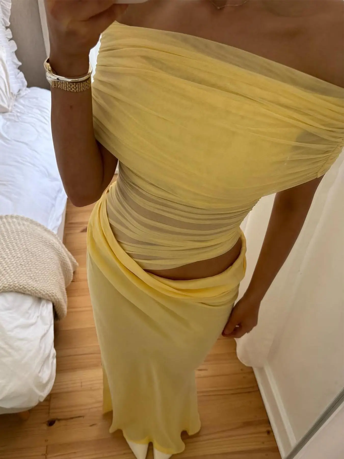 Women's Solid Color Off Shoulder Dress, Elegant Fashion Casual Dress for Daily Outdoor Wear, Women Dress for Summer