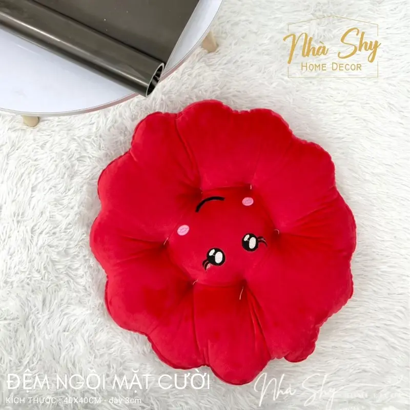 Đệm ngồi bệt mặt cười, nệm lót ghế 40x40cm chất nỉ nhung 7