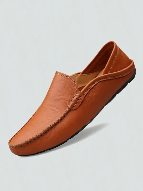 Men's Casual Solid Color Slip-on Loafers, Fashionable Comfortable Non-slip Shoes for Daily Wear, Lightweight Breathable Shoes for All Seasons, Boy 4